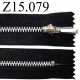 fermeture longueur 15 cm couleur noir non séparable zip métal largeur 2,5 cm