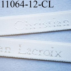 Elastique bretelle 12 mm  ou lingerie couleur perle en surpiqure inscription Christian Lacroix prix au prix