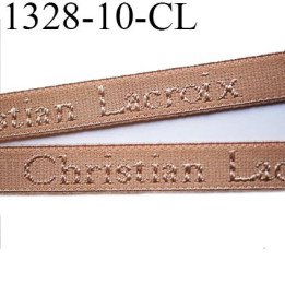 Elastique bretelle 10 mm  ou lingerie couleur chair en surpiqure inscription Christian Lacroix largeur 10 mm  prix au mètre