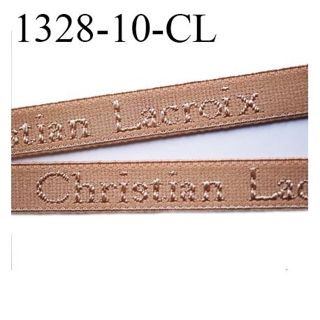 Elastique bretelle 10 mm ou lingerie couleur chair en surpiqure inscription Christian Lacroix largeur 10 mm prix au mètre