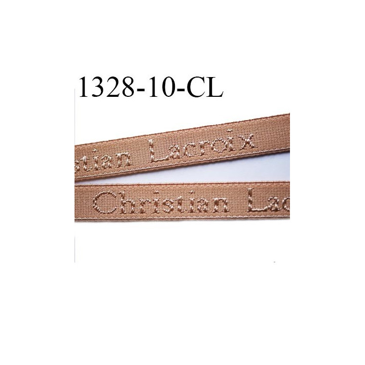 Elastique bretelle 10 mm  ou lingerie couleur chair en surpiqure inscription Christian Lacroix largeur 10 mm  prix au mètre