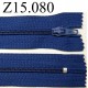 fermeture longueur 15 cm couleur bleu non séparable zip nylon largeur 2,5 cm