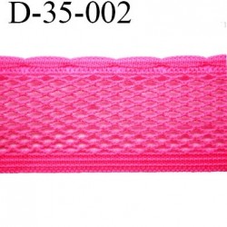 Dentelle résille 32 mm couleur rose fushia fluo lycra extensible largeur 32 mm prix au mètre