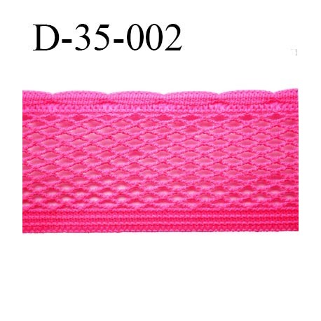 dentelle élastique biais galon ruban couleur rose fushia largeur 35 mm vendue au mètre