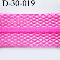 Dentelle résille 30 mm couleur rose fushia fluo lycra extensible largeur 30 mm prix au mètre