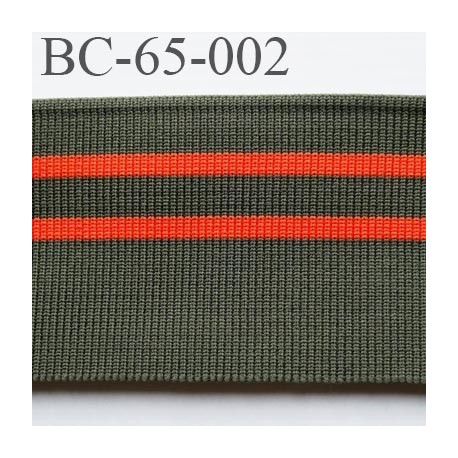 Bord-Côte 65 mm bord cote jersey synthétique largeur 65 mm longeur 1.25 mètre couleur vert kaki orange prix a la pièce