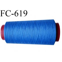 Cone de fil 5000 m mousse polyester n° 110 polyester couleur bleu longueur 5000 mètres bobiné en France