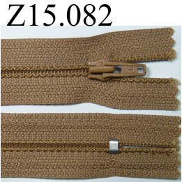 fermeture longueur 15 cm couleur marron  non séparable zip nylon largeur 2,5 cm