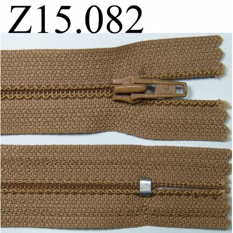fermeture longueur 15 cm couleur marron non séparable zip nylon largeur 2,5 cm