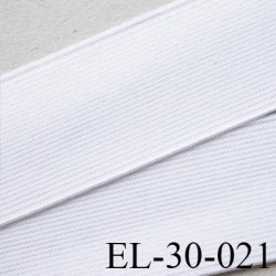 Elastique 30 mm plat très très belle qualité couleur blanc brillant forte élasticité style brodé largeur 30 mm prix au mètre