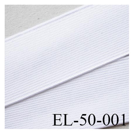 élastique plat très belle qualité couleur blanc largeur 50 mm vendue au mètre