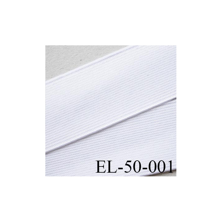élastique plat très belle qualité couleur blanc largeur 50 mm vendue au mètre
