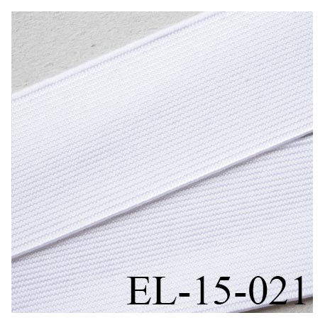 Elastique plat très très belle qualité couleur blanc brillant largeur 15 mm prix au mètre 