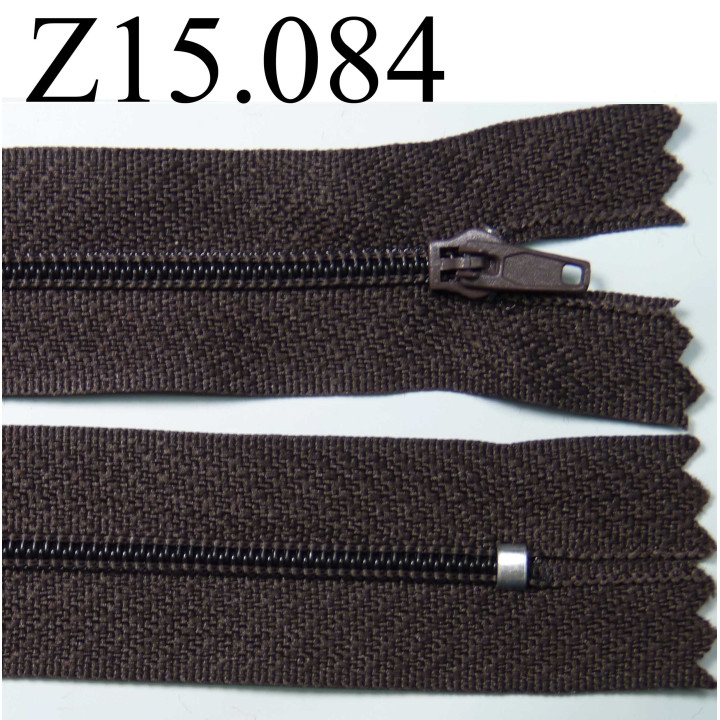 fermeture longueur 15 cm couleur marron  non séparable zip nylon largeur 2,5 cm