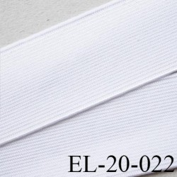 Elastique 20 mm plat très très  belle qualité couleur blanc brillant  bonne élasticité style brodé largeur 20 mm prix au mètre