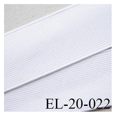 Elastique 20 mm plat très très belle qualité couleur blanc brillant bonne élasticité style brodé largeur 20 mm prix au mètre