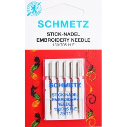Aiguille schmetz Stick Nadeel Embroidery Needle  130 705 H E 75 11 la boite de 5 aiguilles