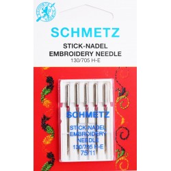 Aiguille schmetz Stick Nadeel Embroidery Needle 130 705 H E 75 11 la boite de 5 aiguilles