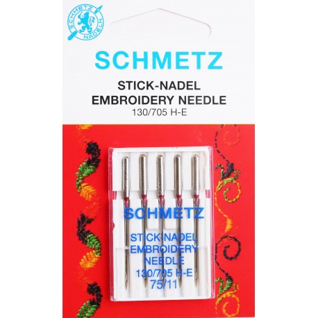 Aiguille schmetz Stick Nadeel Embroidery Needle 130 705 H E 75 11 la boite de 5 aiguilles