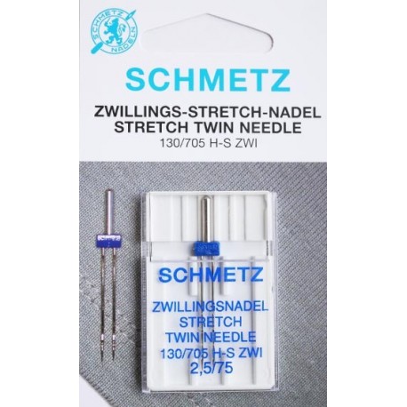 Aiguille schmetz Zwillingsnadel Jeans Twin Needle 130 705 H J ZWI 2.5 75