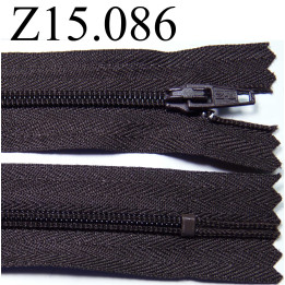 fermeture longueur 15 cm couleur marron  non séparable zip nylon largeur 2,5 cm