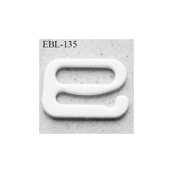Crochet métal 10 mm plastifié couleur blanc brillant largeur intérieur de passage de bretelle 10 mm haut de gamme prix / pièce