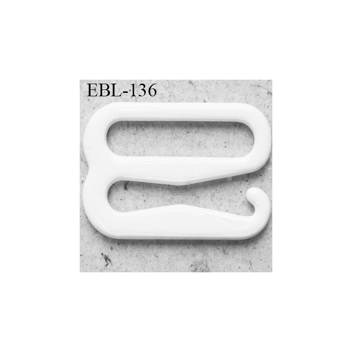 Crochet métal 10 mm plastifié couleur blanc brillant largeur intérieur de passage de bretelle 10 mm haut de gamme prix / pièce