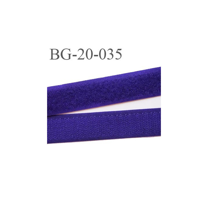 Scratch type velcro 20 mm à coudre couleur violet les 2 faces largeur 20 mm  prix au mètre