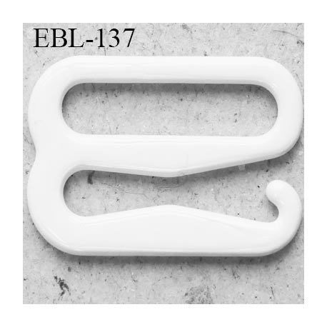 Crochet métal 13 mm plastifié couleur blanc brillant largeur intérieur de passage de bretelle 13 mm haut de gamme prix / pièce