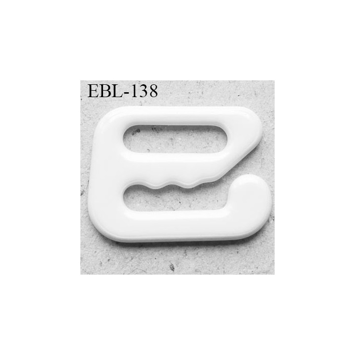 Crochet métal 8 mm plastifié couleur blanc brillant largeur intérieur de passage de bretelle 8 mm haut de gamme prix / pièce
