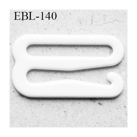 Crochet métal 15 mm plastifié couleur blanc brillant largeur intérieur de passage de bretelle 15 mm haut de gamme prix / pièce