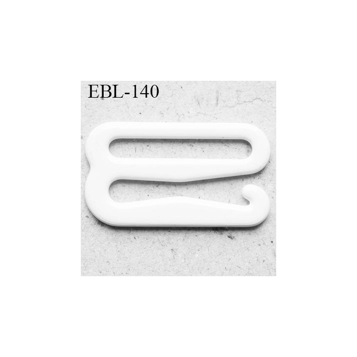 Crochet métal 15 mm plastifié couleur blanc brillant largeur intérieur de passage de bretelle 15 mm haut de gamme prix / pièce