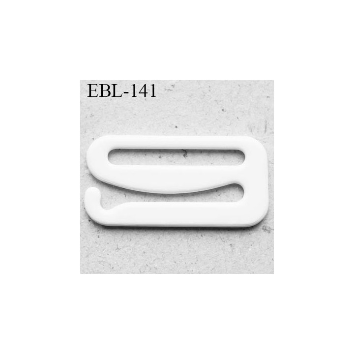 Crochet métal 19 mm plastifié couleur blanc brillant largeur intérieur de passage de bretelle 19 mm haut de gamme prix / pièce