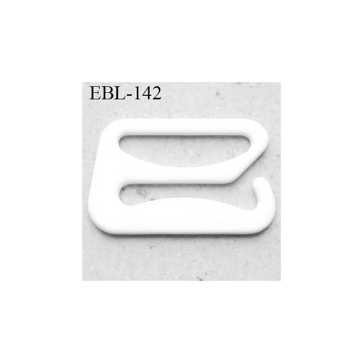 Crochet métal 16 mm plastifié couleur blanc brillant largeur intérieur de passage de bretelle 16 mm haut de gamme prix / pièce