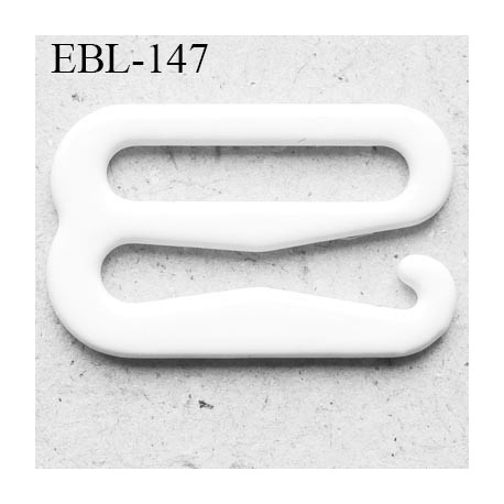 Crochet métal 11 mm plastifié couleur blanc brillant largeur intérieur de passage de bretelle 11 mm haut de gamme prix / pièce