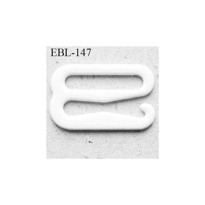 Crochet métal 11 mm plastifié couleur blanc brillant largeur intérieur de passage de bretelle 11 mm haut de gamme prix / pièce