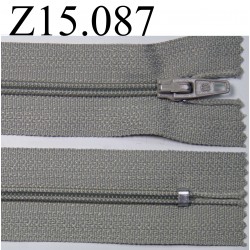 fermeture longueur 15 cm couleur gris non séparable zip nylon largeur 2,5 cm