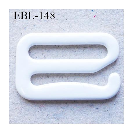 Crochet métal 12 mm plastifié couleur blanc brillant largeur intérieur de passage de bretelle 12 mm haut de gamme prix / pièce
