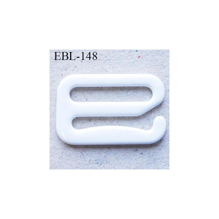 Crochet métal 12 mm plastifié couleur blanc brillant largeur intérieur de passage de bretelle 12 mm haut de gamme prix / pièce