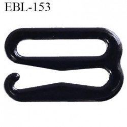 Crochet métal 12 mm plastifié couleur noir brillant largeur intérieur de passage de bretelle 12 mm haut de gamme prix / pièce
