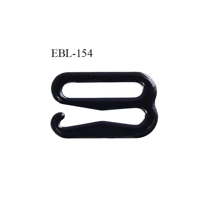 Crochet métal 13 mm plastifié couleur noir brillant largeur intérieur de passage de bretelle 13 mm haut de gamme prix / pièce