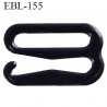 Crochet métal 15 mm plastifié couleur noir brillant largeur intérieur de passage de bretelle 15 mm haut de gamme prix / pièce