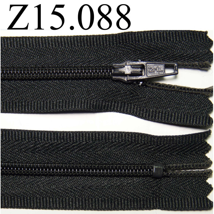 fermeture longueur 15 cm couleur  anthracite   non séparable zip nylon largeur 2,5 cm