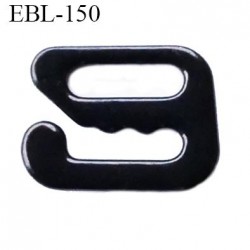 Crochet métal 8 mm plastifié couleur noir brillant largeur intérieur de passage de bretelle 8 mm haut de gamme prix / pièce