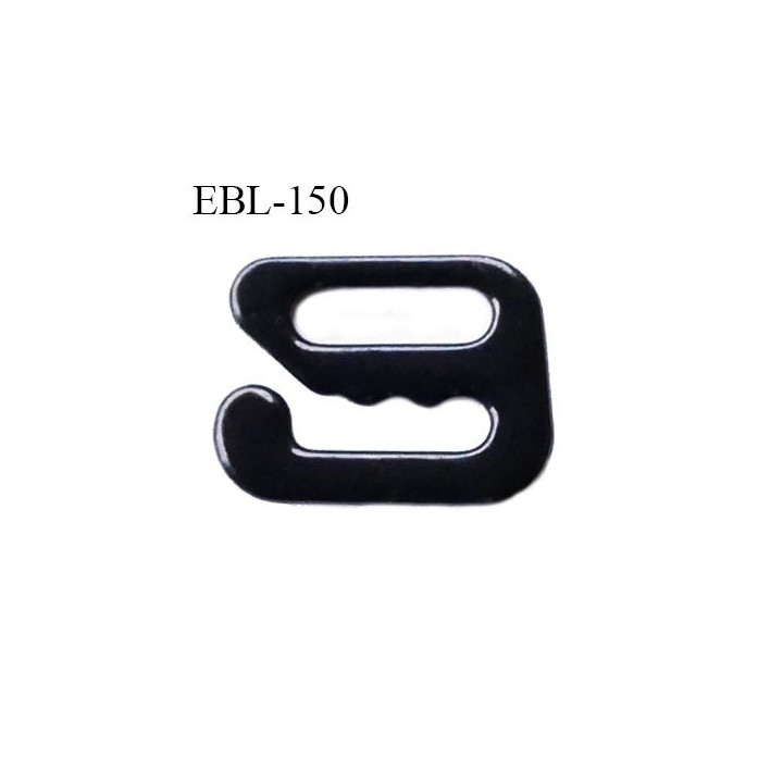 Crochet métal 8 mm plastifié couleur noir brillant largeur intérieur de passage de bretelle 8 mm haut de gamme prix / pièce