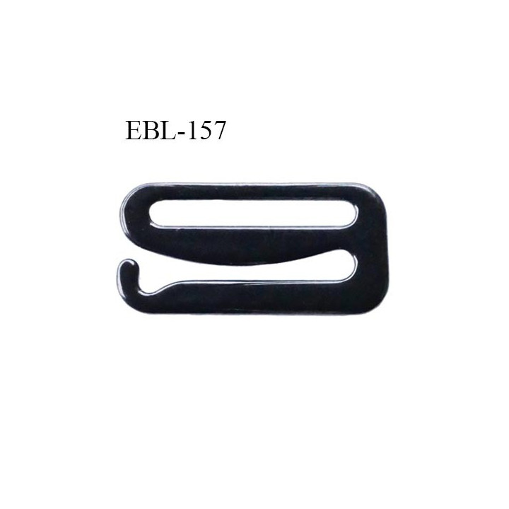 Crochet métal 19 mm plastifié couleur noir brillant largeur intérieur de passage de bretelle 19 mm haut de gamme prix / pièce