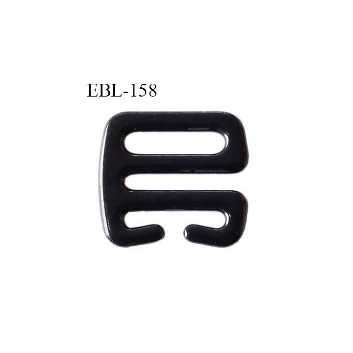 Crochet métal 10 mm plastifié couleur noir brillant largeur intérieur de passage de bretelle 10 mm haut de gamme prix / pièce