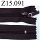 fermeture longueur 15 cm couleur marron foncé non séparable zip nylon largeur 3 cm ,largeur du zip 5 mm 