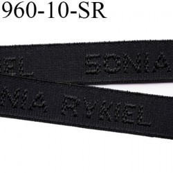 élastique 10 mm bretelle et lingerie de marque sonia rykiel inscription en surpiquage couleur noir largeur 10 mm prix au mètre