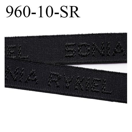 élastique 12 mm bretelle et lingerie de marque sonia rykiel inscription en surpiquage couleur noir largeur 12 mm prix au mètre